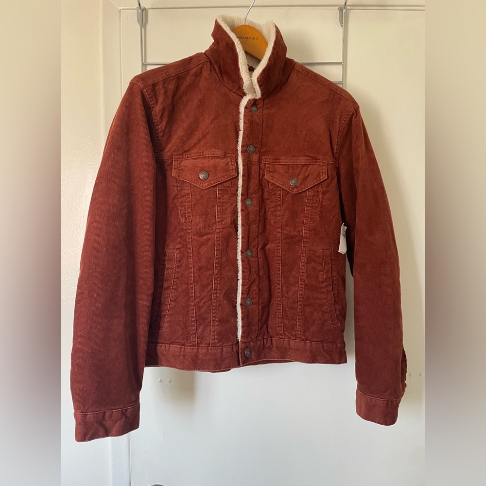 GAP Brown Corduroy Sherpa Lined Button Front Jacket - Small